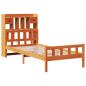 Preview: Massivholzbett mit Regal ohne Matratze Wachsbraun 75x190 cm