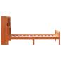 Preview: Massivholzbett mit Regal ohne Matratze Wachsbraun 75x190 cm