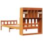 Preview: Massivholzbett mit Regal ohne Matratze Wachsbraun 75x190 cm