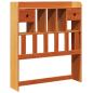 Preview: Massivholzbett mit Regal ohne Matratze Wachsbraun 75x190 cm