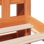 Preview: Massivholzbett mit Regal ohne Matratze Wachsbraun 75x190 cm