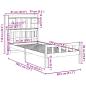 Preview: Massivholzbett mit Regal ohne Matratze Wachsbraun 75x190 cm