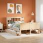 Preview: ARDEBO.de - Massivholzbett mit Regal ohne Matratze 140x200 cm Kiefernholz