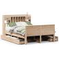 Preview: Massivholzbett mit Regal ohne Matratze 140x200 cm Kiefernholz