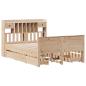 Preview: Massivholzbett mit Regal ohne Matratze 140x200 cm Kiefernholz