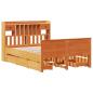 Preview: Massivholzbett mit Regal ohne Matratze Wachsbraun 140x190 cm