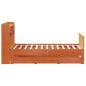 Preview: Massivholzbett mit Regal ohne Matratze Wachsbraun 140x190 cm