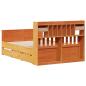 Preview: Massivholzbett mit Regal ohne Matratze Wachsbraun 140x190 cm