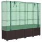 Preview: Hochbeet mit Gewächshaus-Aufsatz Rattan-Optik 160x40x153 cm