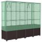 Preview: Hochbeet mit Gewächshaus-Aufsatz Rattan-Optik 160x40x153 cm