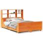 Preview: Massivholzbett ohne Matratze Wachsbraun 140x190 cm Massivholz