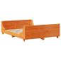Preview: Massivholzbett ohne Matratze Wachsbraun 140x190 cm Massivholz