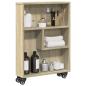 Preview: ARDEBO.de - Aufbewahrungswagen Schmal Sonoma-Eiche 48x13x68cm Holzwerkstoff