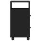 Preview: Badschrank Schmal mit Rollen Schwarz Holzwerkstoff