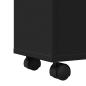 Preview: Badschrank Schmal mit Rollen Schwarz Holzwerkstoff
