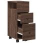 Preview: Badschrank Schmal mit Rollen Eichen-Optik Holzwerkstoff