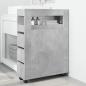 Preview: Badschrank Schmal mit Rollen Betongrau Holzwerkstoff