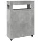 Preview: Badschrank Schmal mit Rollen Betongrau Holzwerkstoff