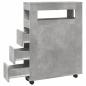 Preview: Badschrank Schmal mit Rollen Betongrau Holzwerkstoff