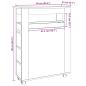 Preview: Badschrank Schmal mit Rollen Betongrau Holzwerkstoff