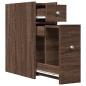 Preview: Badschrank Schmal mit Rollen Eichen-Optik Holzwerkstoff