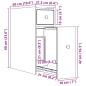 Preview: Badschrank Schmal mit Rollen Eichen-Optik Holzwerkstoff