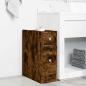 Preview: Badschrank Schmal mit Rollen Räuchereiche Holzwerkstoff