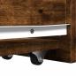 Preview: Badschrank Schmal mit Rollen Räuchereiche Holzwerkstoff