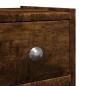 Preview: Badschrank Schmal mit Rollen Räuchereiche Holzwerkstoff