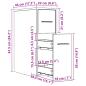 Preview: Badschrank Schmal mit Rollen Altholz-Optik Holzwerkstoff