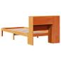Preview: Massivholzbett mit Regal ohne Matratze Wachsbraun 75x190 cm