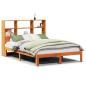 Preview: Massivholzbett mit Regal ohne Matratze Wachsbraun 135x190 cm
