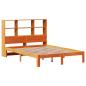 Preview: Massivholzbett mit Regal ohne Matratze Wachsbraun 135x190 cm