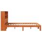 Preview: Massivholzbett mit Regal ohne Matratze Wachsbraun 135x190 cm