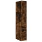 Preview: Badschrank Schmal mit Rollen Räuchereiche Holzwerkstoff