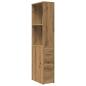 Preview: Badschrank Schmal mit Rollen Artisan-Eiche Holzwerkstoff