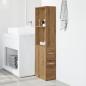 Preview: Badschrank Schmal mit Rollen Artisan-Eiche Holzwerkstoff
