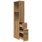 Preview: Badschrank Schmal mit Rollen Artisan-Eiche Holzwerkstoff