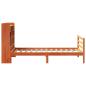 Preview: Massivholzbett mit Regal ohne Matratze Wachsbraun 75x190 cm