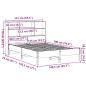 Preview: Massivholzbett mit Regal ohne Matratze Wachsbraun 135x190 cm