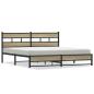 Preview: Metallbett ohne Matratze Sonoma-Eiche 200x200 cm