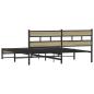 Preview: Metallbett ohne Matratze Sonoma-Eiche 200x200 cm