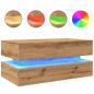 Preview: Couchtisch mit LED-Leuchten Artisan-Eiche 90x50x40 cm