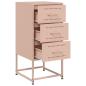 Preview: Nachttische 2 Stk. Rosa 36x39x78 cm Stahl