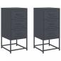 Preview: Nachttische 2 Stk. Anthrazit 36x39x78 cm Stahl