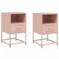 Preview: Nachttische 2 Stk. Rosa 36x39x60,5 cm Stahl