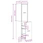 Preview: Apothekerschrank Artisan-Eiche 30x41x144,5 cm Holzwerkstoff