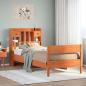 Preview: ARDEBO.de - Massivholzbett mit Regal ohne Matratze Wachsbraun 100x200 cm