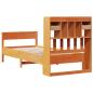 Preview: Massivholzbett mit Regal ohne Matratze Wachsbraun 100x200 cm