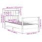Preview: Massivholzbett mit Regal ohne Matratze Wachsbraun 100x200 cm